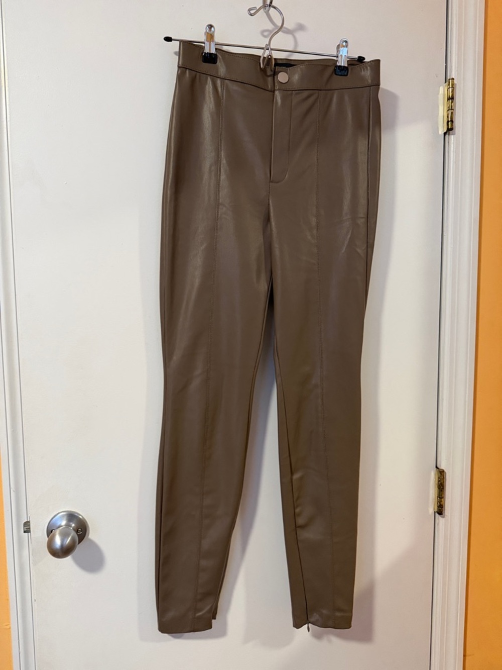 Zara Brown Faux Leather Leggings